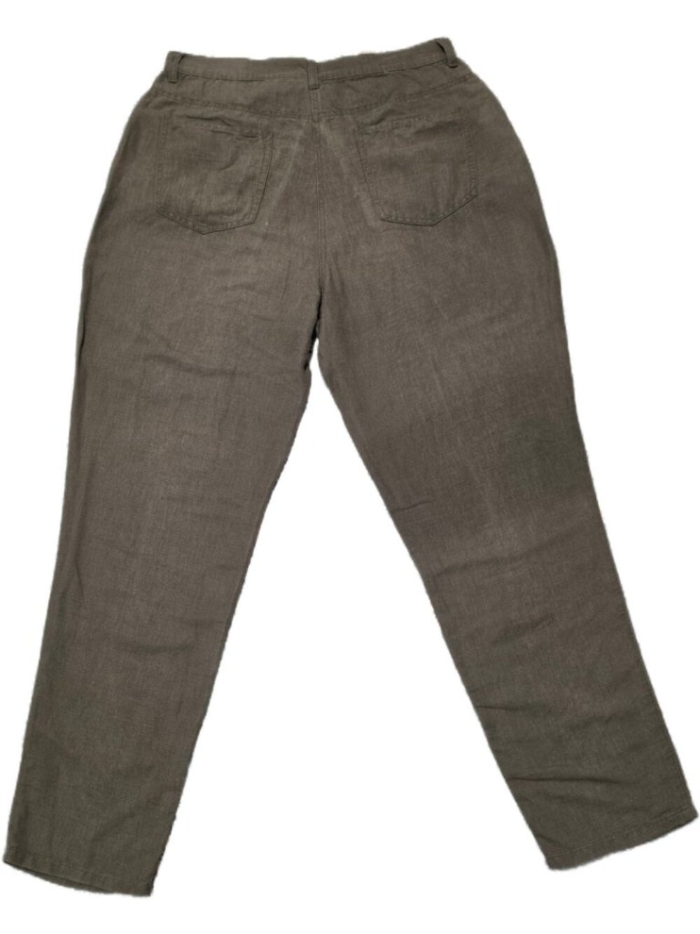 Vintage Woolrich Linen Cotton Pants High Rise Tapered Olive Green Slub 14 - Picture 2 of 9